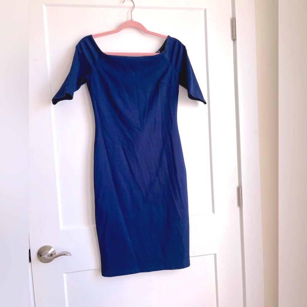 Just Me blue dress sheath medium